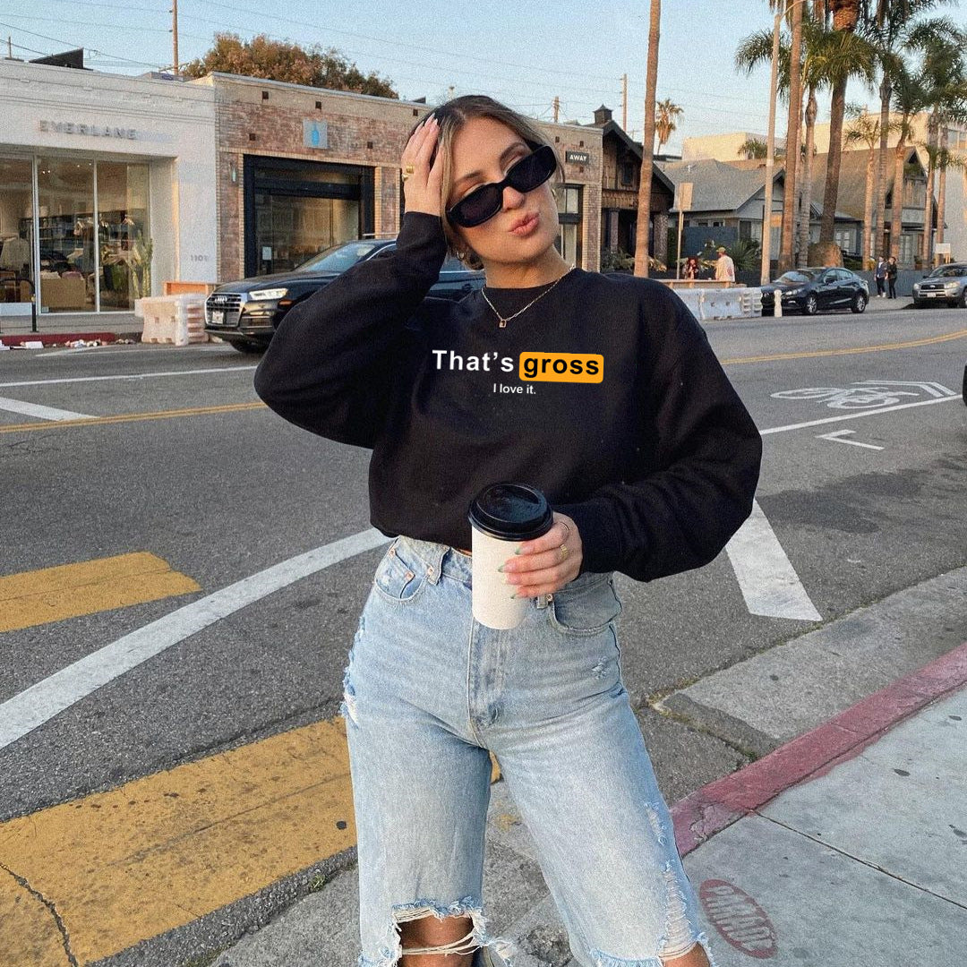 Street Drop Shoulder Loose Sweatshirt Women Clothing