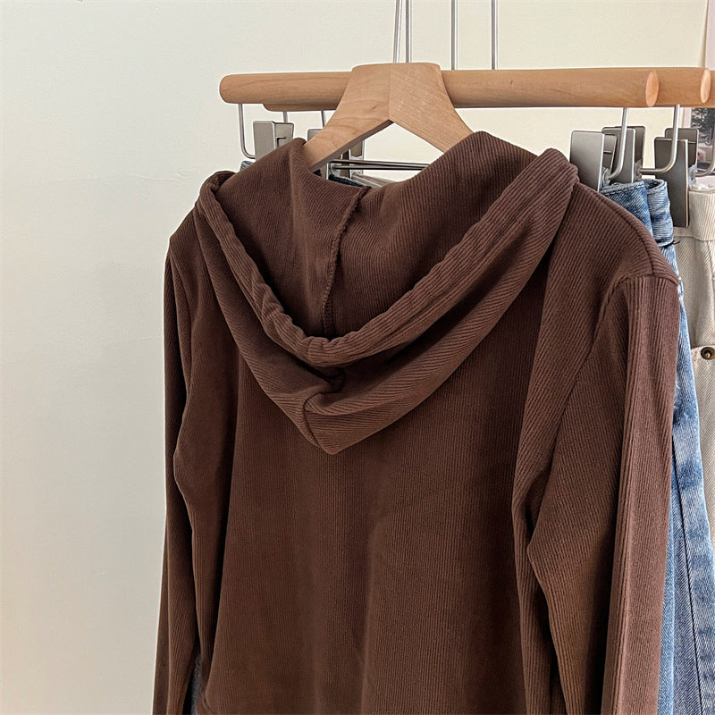 Autumn Winter Sweater Women Hooded Long Sleeve Short Cardigan Sexy Slim Fit Warm Jacket