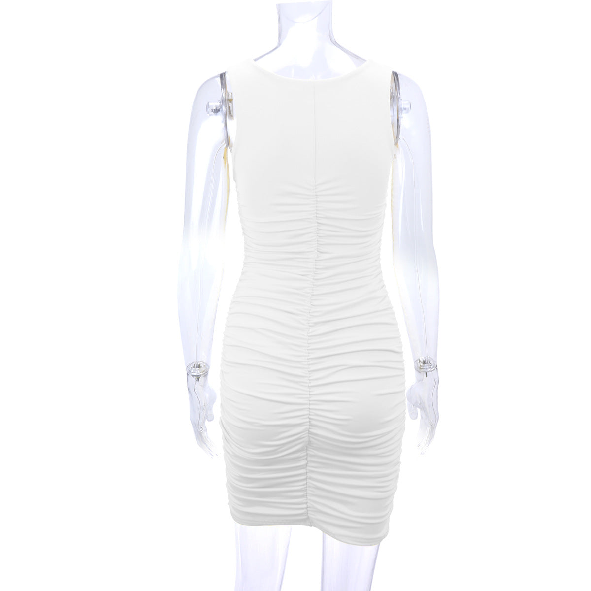 Women Sleeveless Ruffle Hip Sexy Dress