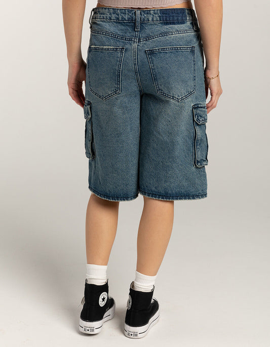 Summer Street Hipster Ordinary Washed Overalls Women Denim Straight Short Pants