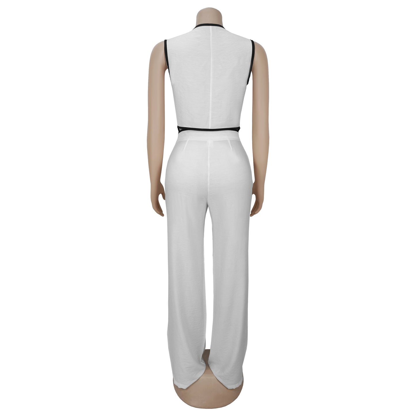 Women Wear Casual V neck Button Top Pants Two Piece Set