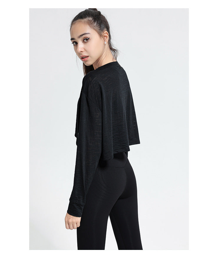 Sports Top Women Autumn Long Sleeve Loose T-shirt Running Yoga Clothes Workout Clothes Quick Drying Clothes Blouse