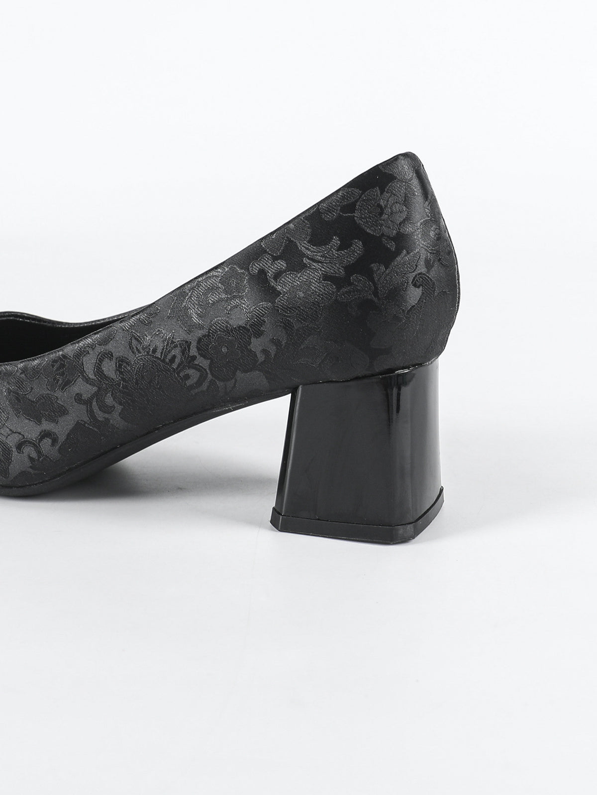 Square Toe Low Cut Chunky Heel Pattern Design Niche Women Work Shoes