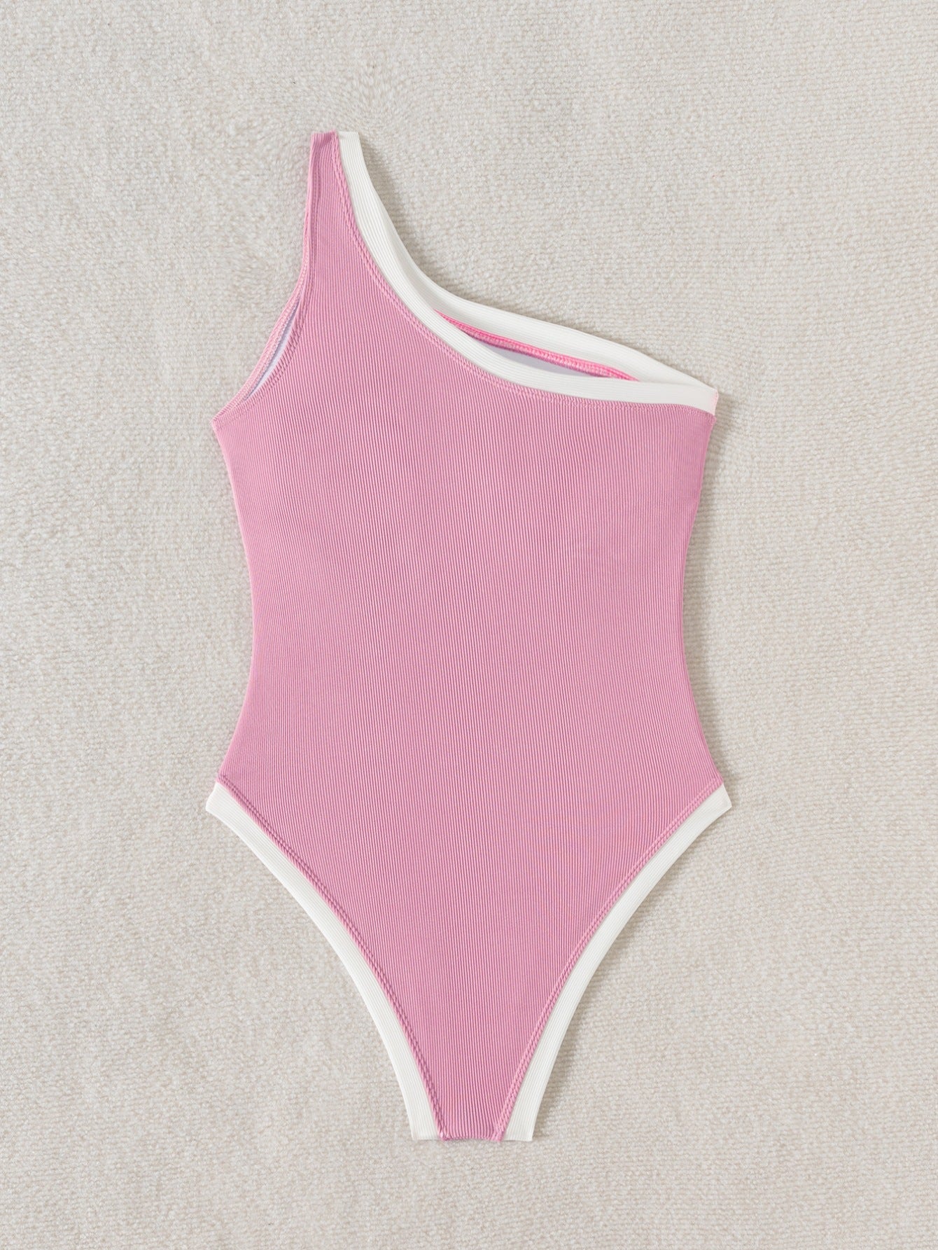 Solid Color Sexy One Shoulder Design One Piece Women Swimsuit
