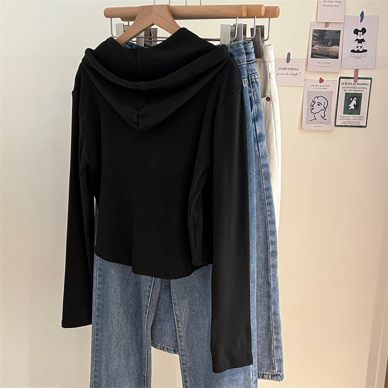 Autumn Winter Sweater Women Hooded Long Sleeve Short Cardigan Sexy Slim Fit Warm Jacket
