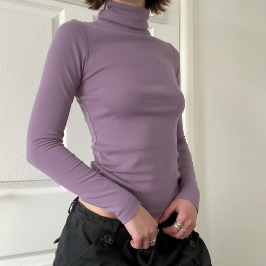 Women Turtleneck Solid Color Slim Fit Bottoming Shirt Basic Casual All Matching Tops