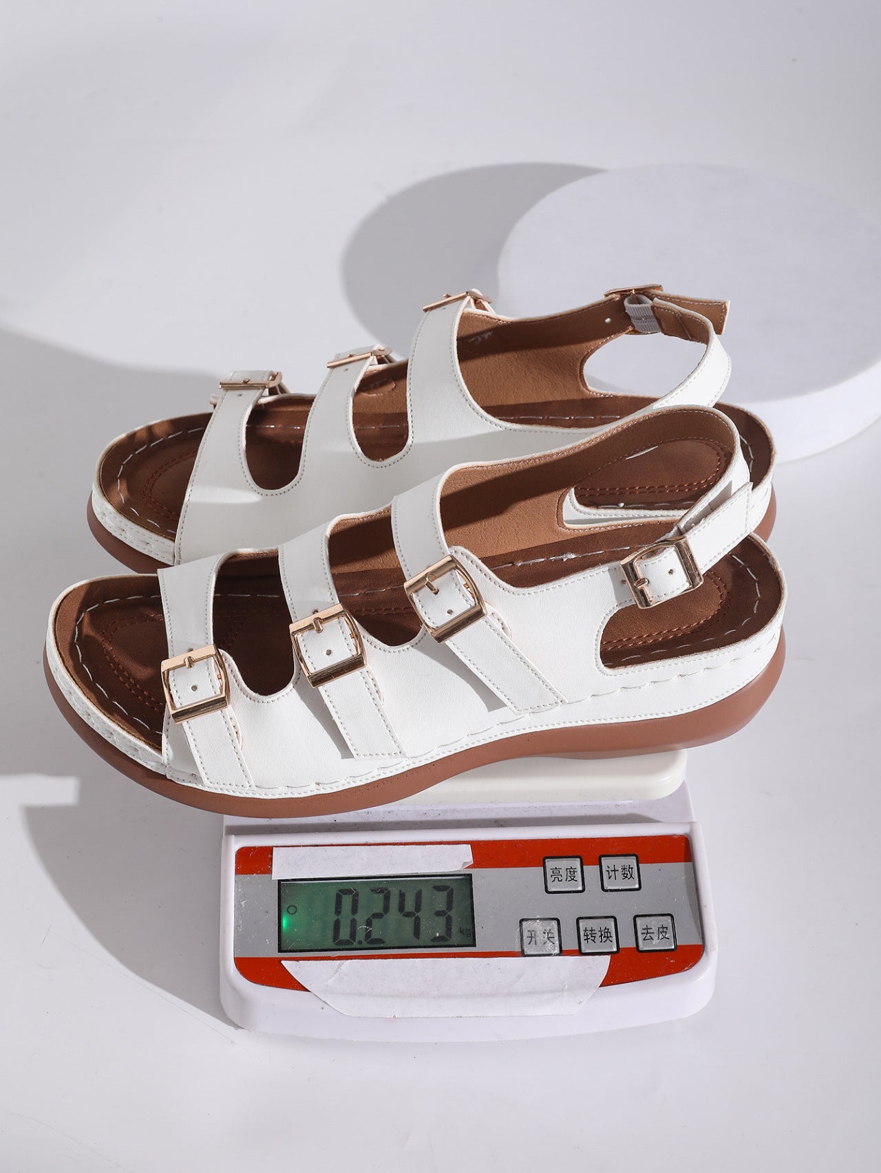 One Word Buckle Platform Sandals Women Buckle Open Toe Beach Sandals