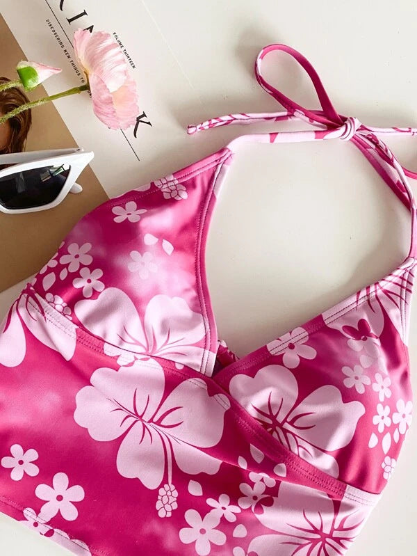 Swimsuit Lady Sexy Printed High Waist Bikini Split Swimsuit Bikini