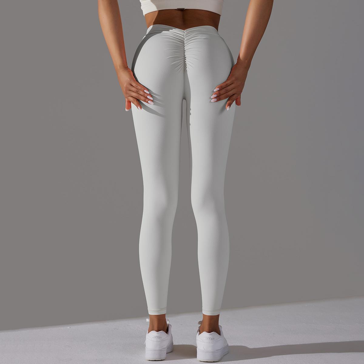 Feel Skin Hip Raise Yoga Pants No Embarrassment Line Leggings High Waist Stretch Fitness Sports Ninth Pants Women