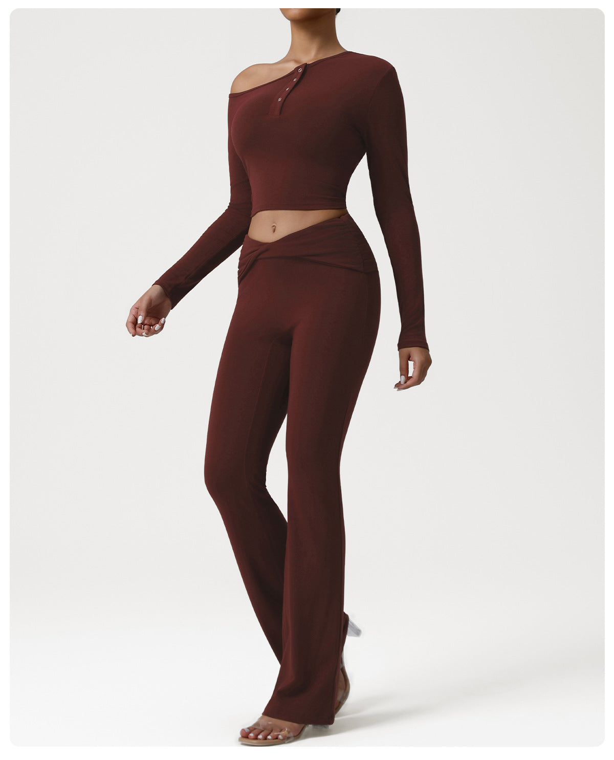 Celebrity Oblique Shoulder Yoga Long Sleeve Sports Bottoming Shirt Women Fall Slim Fit Thin Fitness Clothes Top T shirt