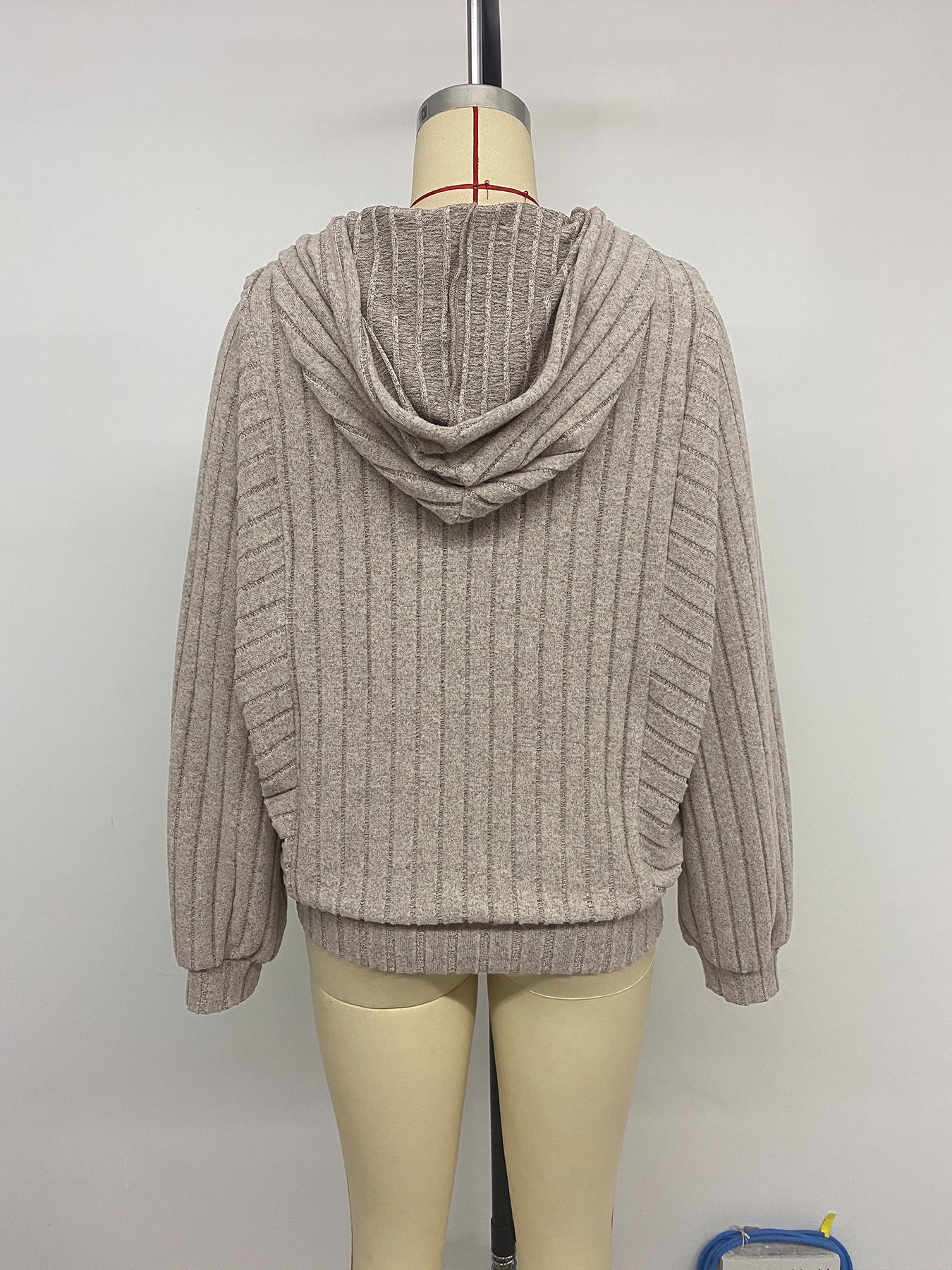 Inner Wear Home Casual Laid Sunken Stripe Hooded Solid Color Sweater Top
