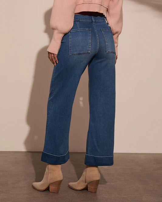 High Waist Loose Elastic Jeans Women