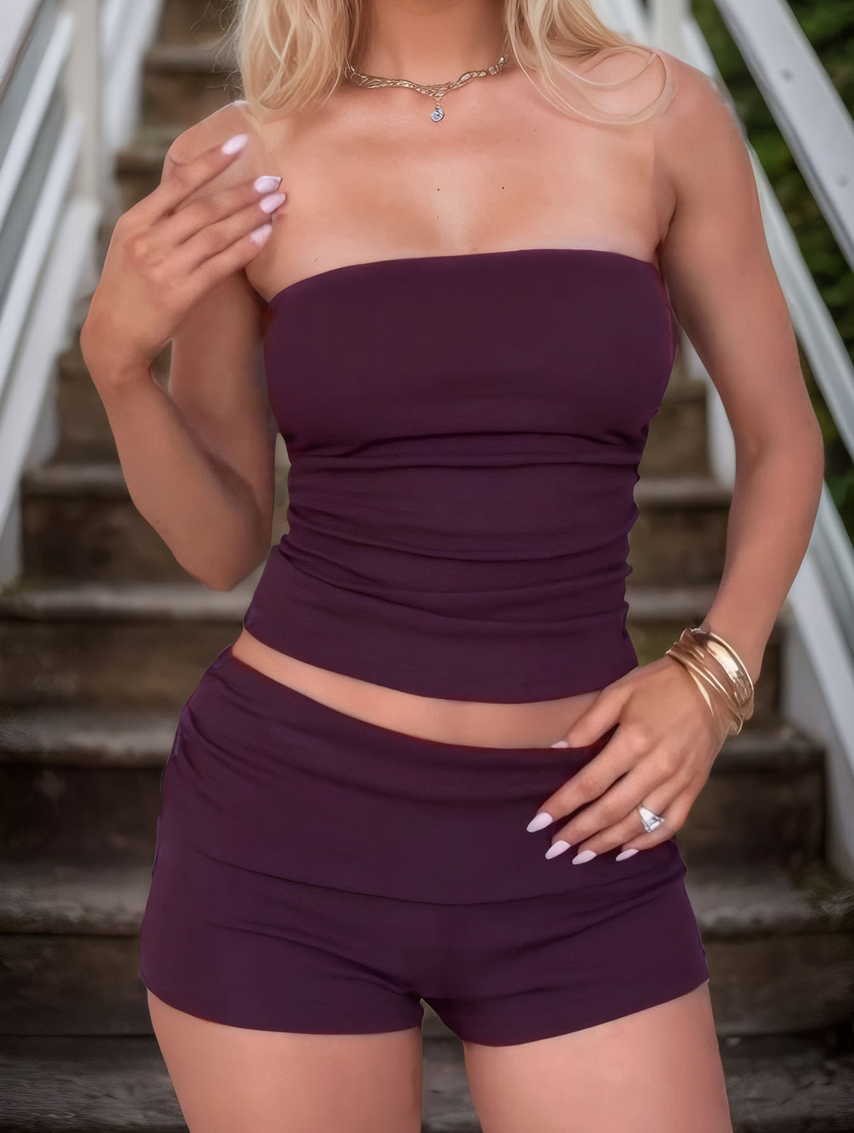 Women Clothing Spring Summer Sexy Sleeveless Tank Top Shorts Two Piece Sets