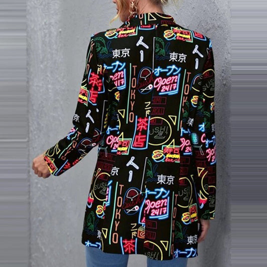 Women Non Positioning Printed Casual Printed Small Blazer Women Clothing