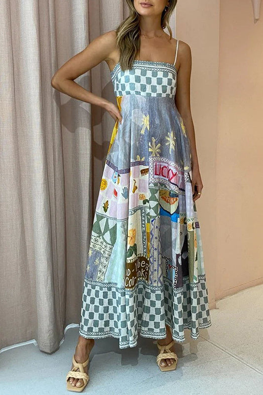 Summer Sexy Printed Large Swing Strap Dress for Women Amplified craft