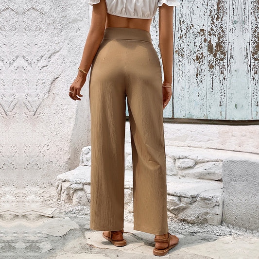 Women Wear Pants Solid Color Casual Pants