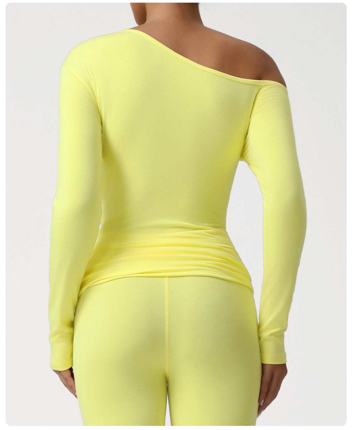 Celebrity Oblique Shoulder Yoga Long Sleeve Sports Bottoming Shirt Women Fall Slim Fit Thin Fitness Clothes Top T shirt