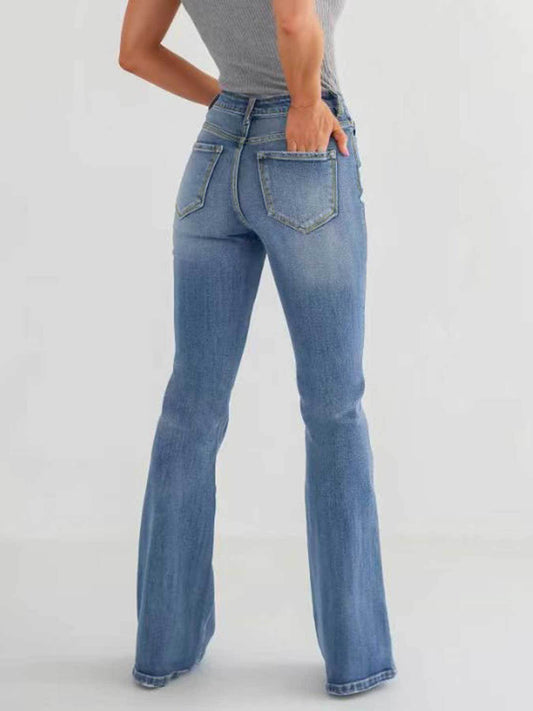 Slim Stretch High Waisted Boot Cut Pants Jeans Women