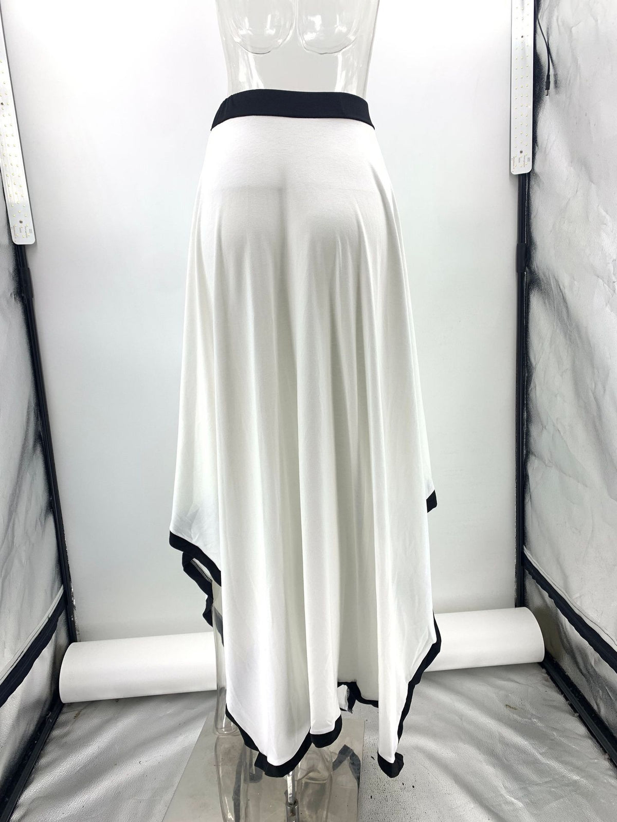 Spring Autumn Long Sleeve Irregular Asymmetric Solid Skirt Two Piece Set
