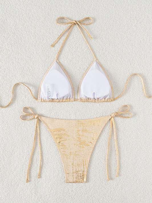 Triangle Bag Lace up Sexy Bikini Swimsuit