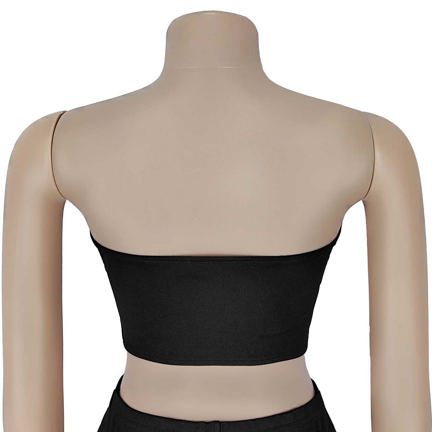 Women Wear Sexy Tube Top Corns Metal Button Trousers Set