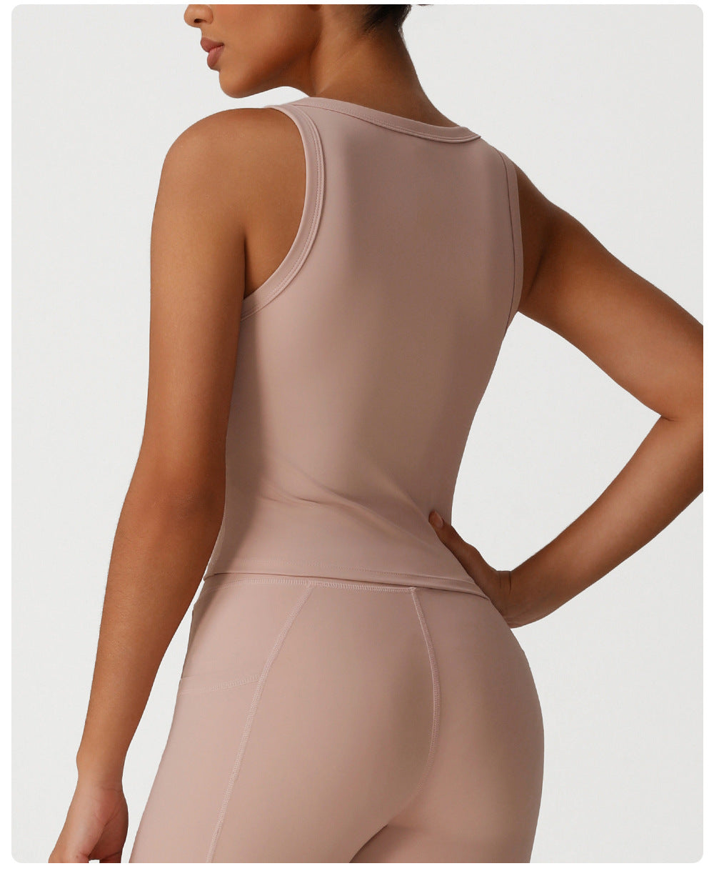 Tight Yoga Vest Quick-Drying High Elastic Workout Clothes Women Outdoor All Matching Running Beauty Back Shaping Sports Underwear