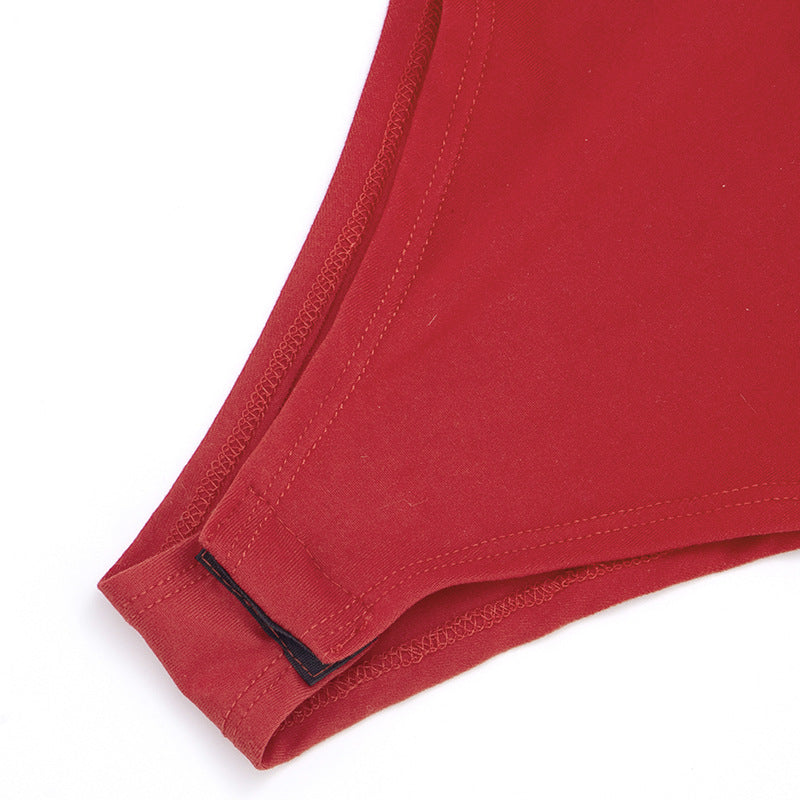 Women Clothing Spring Solid Color Sexy Pleated Sleeveless Slim Swing Collar Romper