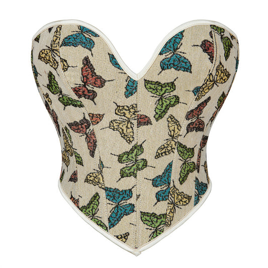 Apricot Color Butterfly Pattern Tube Top Sexy Top