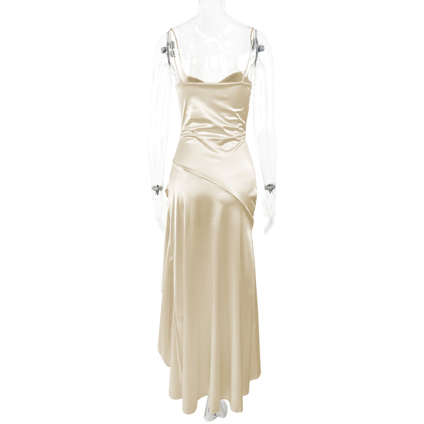 High Slit Spaghetti Straps Sleeveless Sexy Slim Fit Backless Dress Formal Dress