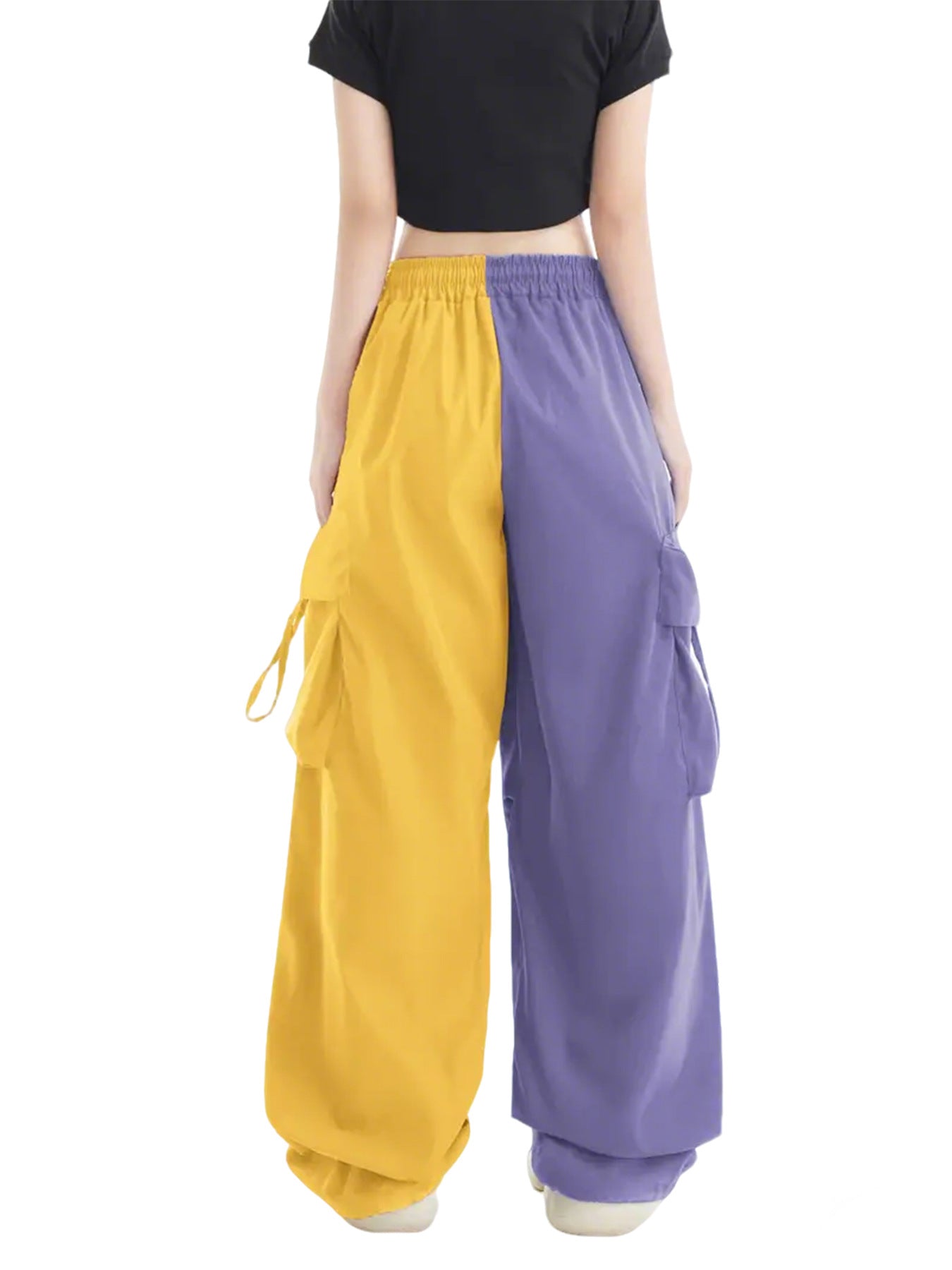 Retro Overalls Women Summer High Waist Straight Wide Leg Pants Loose Design Casual Mopping Trousers