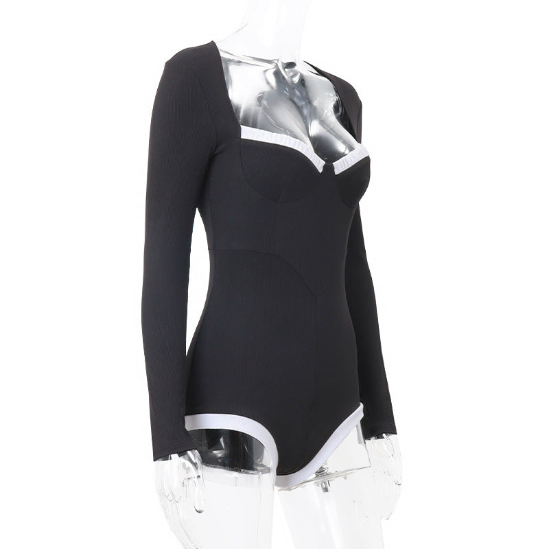 Women Clothing Autumn Sexy Girls Sexy Slim Waist Long Sleeve Jumpsuit Women