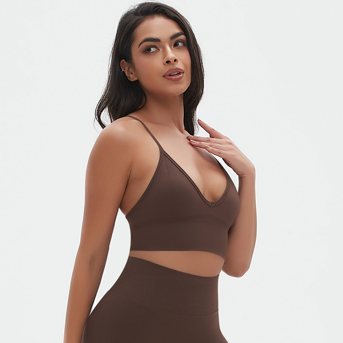 Seamless Knitted Quick Drying Yoga Vest Camisole Solid Color Beauty Back Outdoor Professional Sports Running Workout Bra
