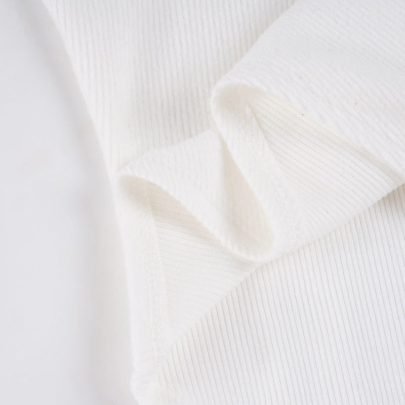 Autumn Winter Solid Color Turtleneck Knitting Threaded Tight Jumpsuit Women Basic Casual Long Sleeve Bottoming Shirt