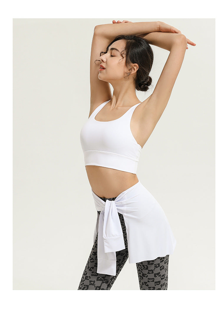 Sports Fitness Yoga One-Piece Skirt Thigh-Length Slimming Skirt Bandage Yoga Dance Ballet Skirt