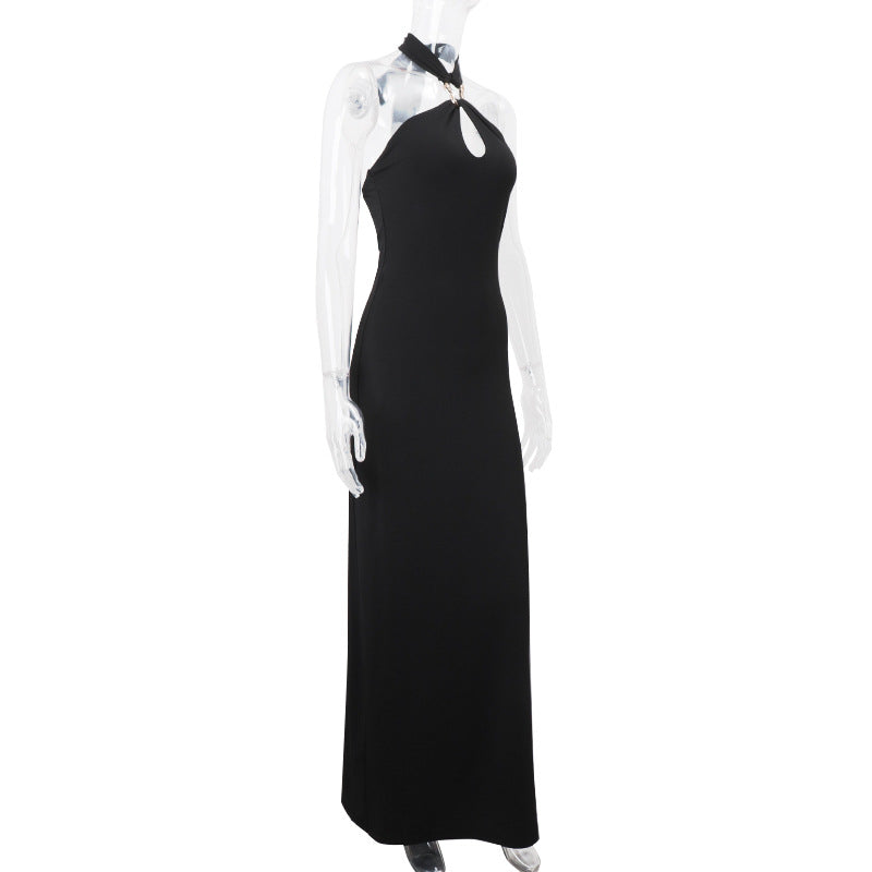 Women Clothing Summer Sexy off Shoulder High Waist Slim Solid Color Sheath Dress