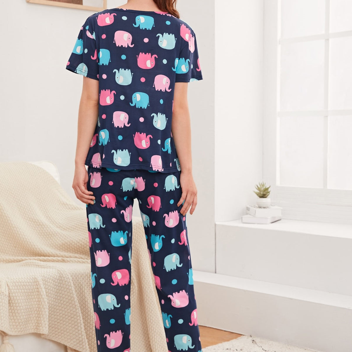Sources Pajamas Women Home Wear Two-Piece Set