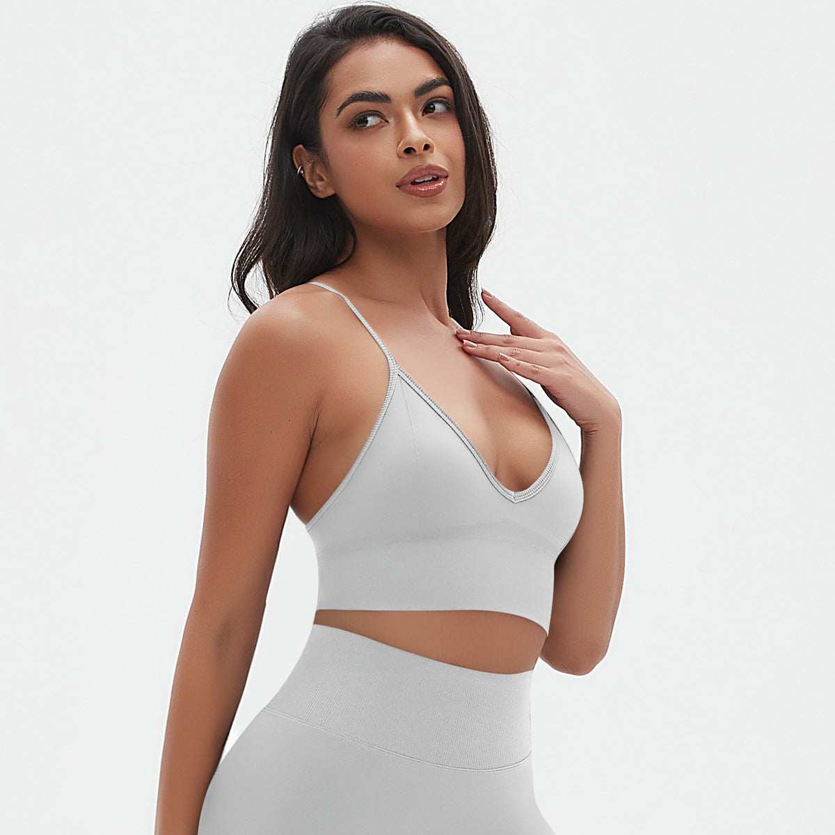 Seamless Knitted Quick Drying Yoga Vest Camisole Solid Color Beauty Back Outdoor Professional Sports Running Workout Bra