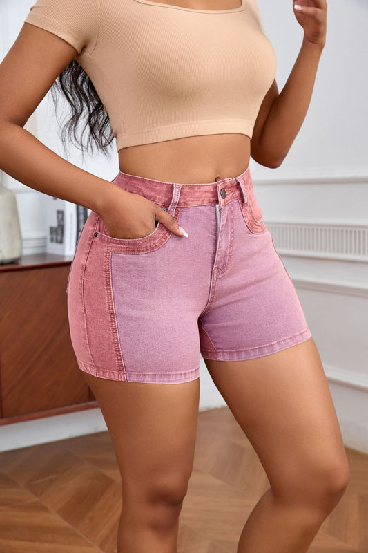 Stretch Washed Stitching Hip Lifting Denim Shorts Women Manufacturer
