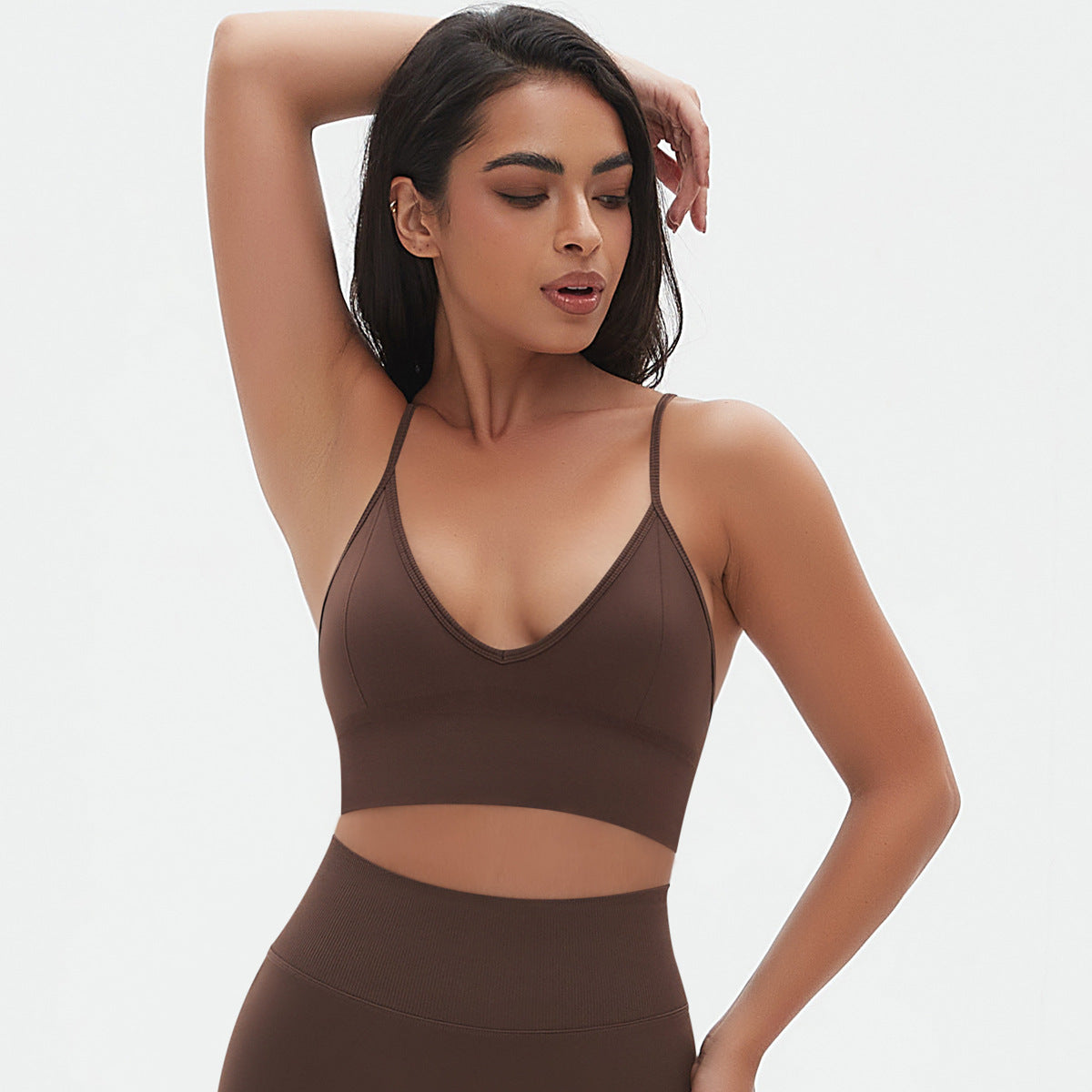 Seamless Knitted Quick Drying Yoga Vest Camisole Solid Color Beauty Back Outdoor Professional Sports Running Workout Bra