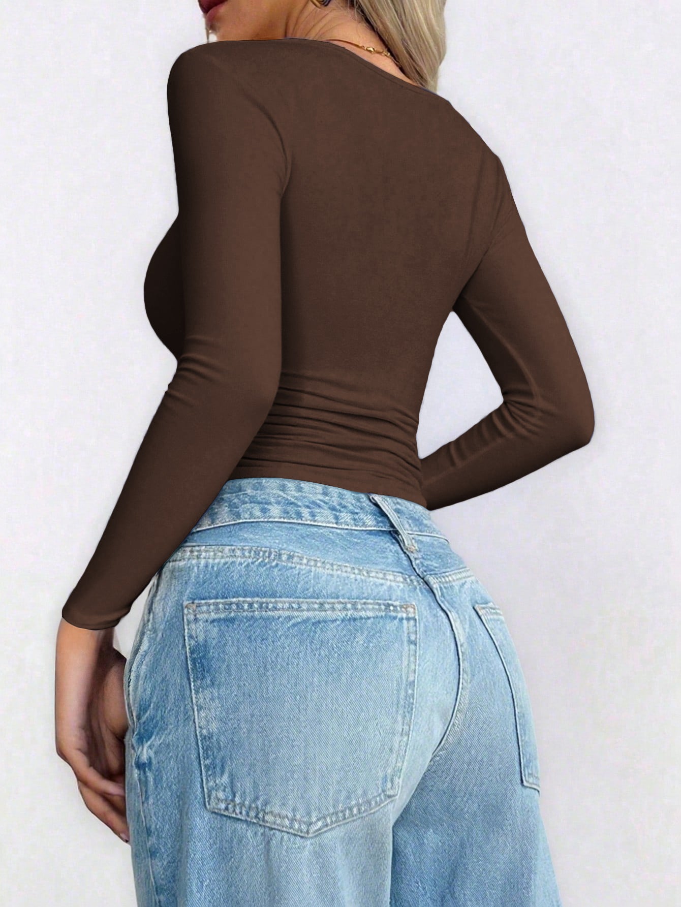 Sexy Slim Fit Long Sleeved Bottoming Shirt T shirt Women Clothing Autumn Winter
