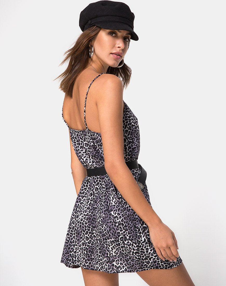 Women Outer Slip Dress Print off Neck Loose Split Suspender Dress