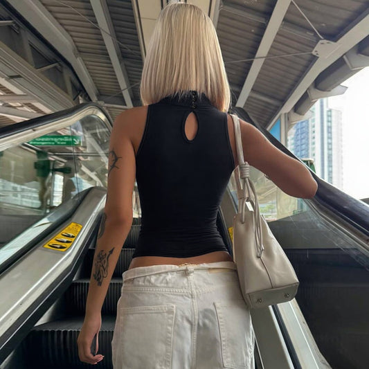 Slim Vest Women Summer Button Sleeveless Top Women Niche