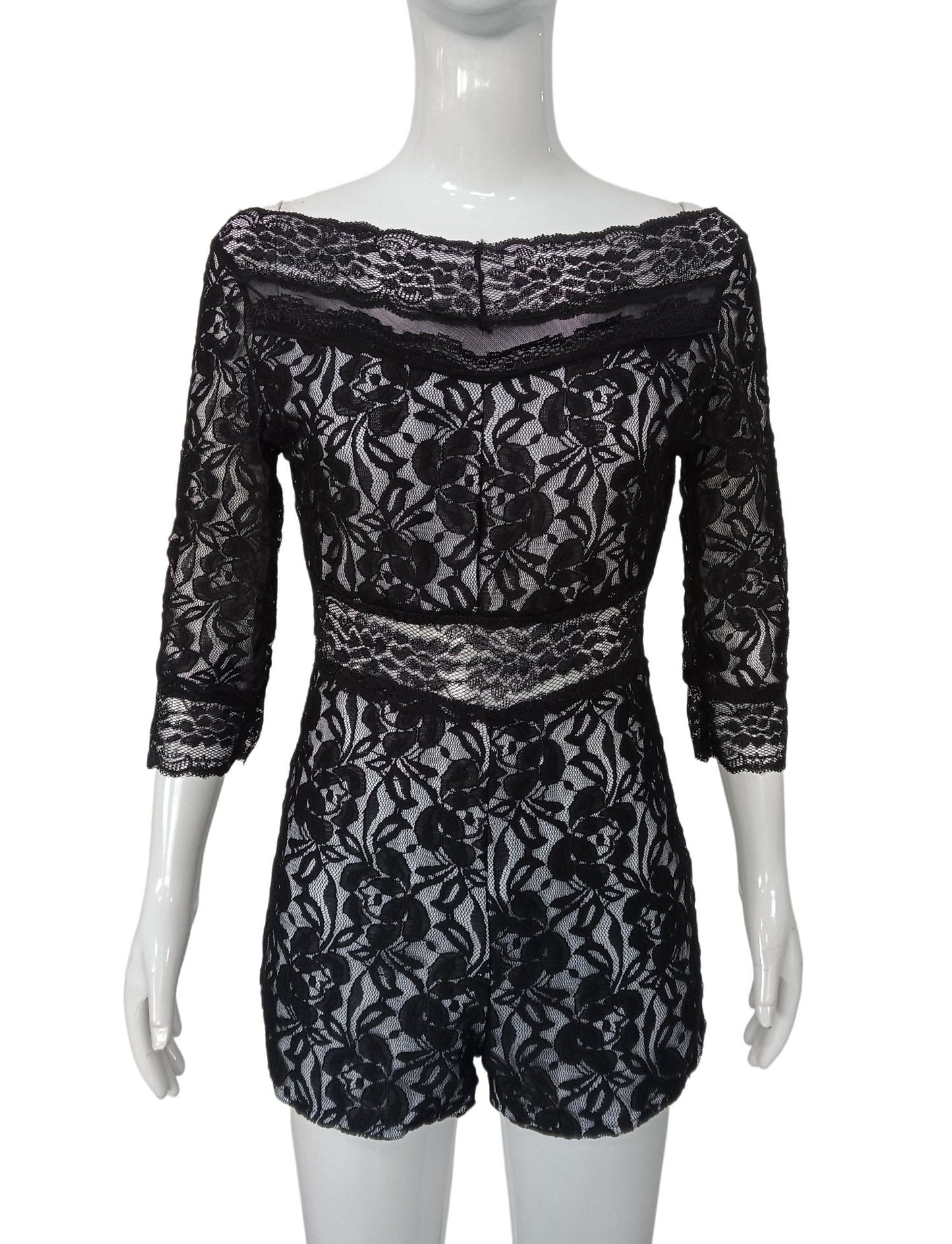 Women Clothing Lace off Shoulder Short-Sleeved Jumpsuit Women Summer Design Slimming Shorts