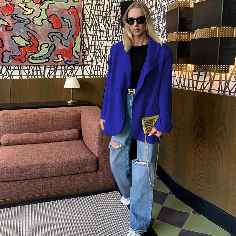 Autumn Long Women Clothing Casual Office Small Blazer for Women