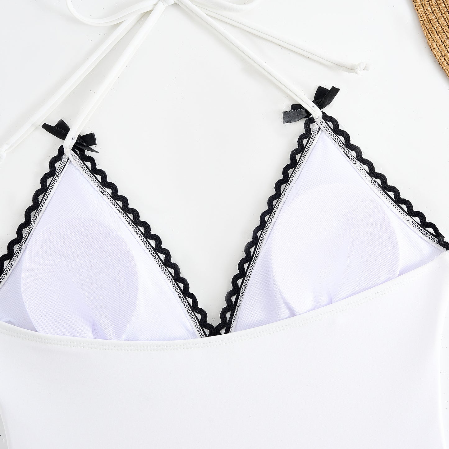 One Piece Swimsuit Women Black White Sexy Two Piece Sets Swimsuit Chiffon Dress