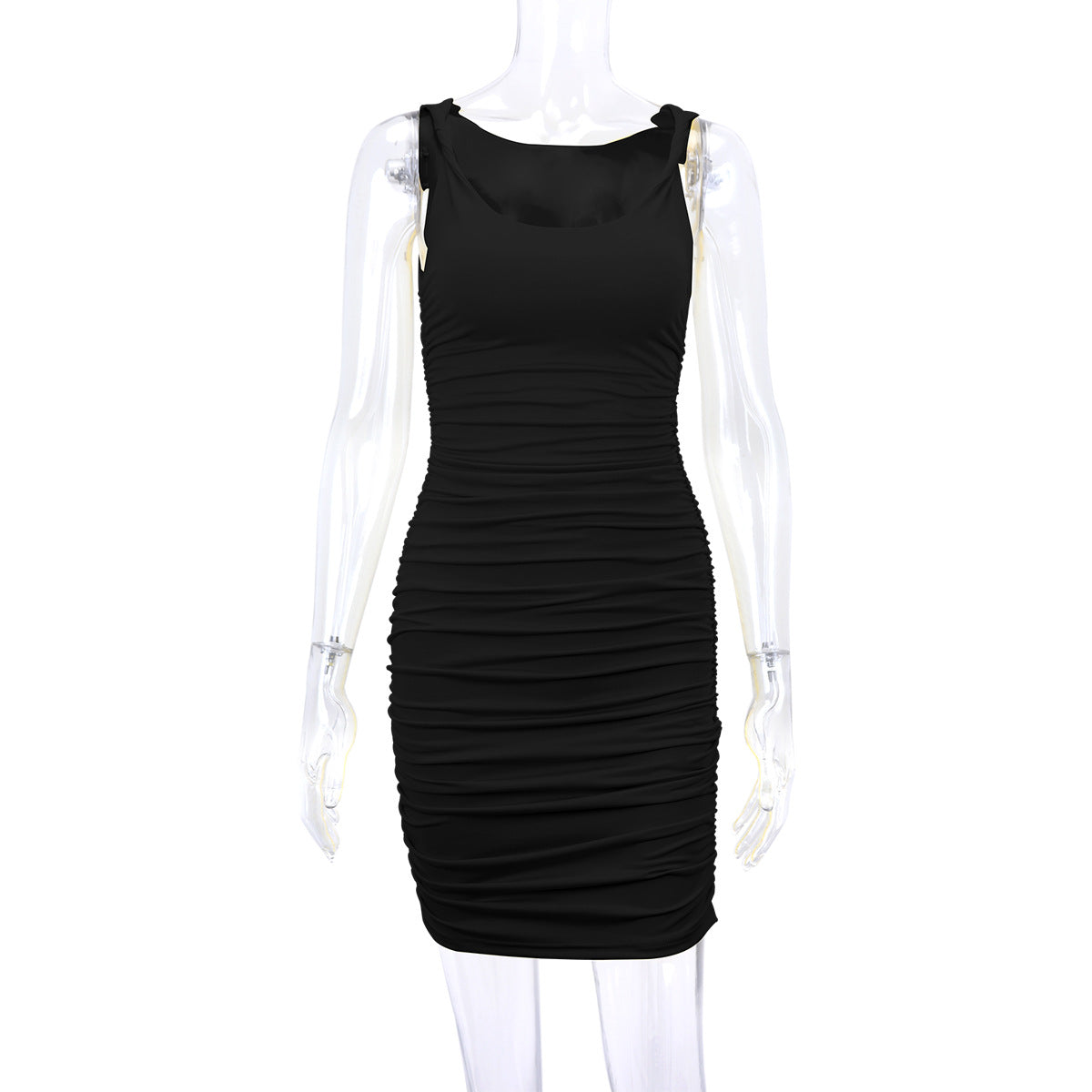 Women Sleeveless Ruffle Hip Sexy Dress