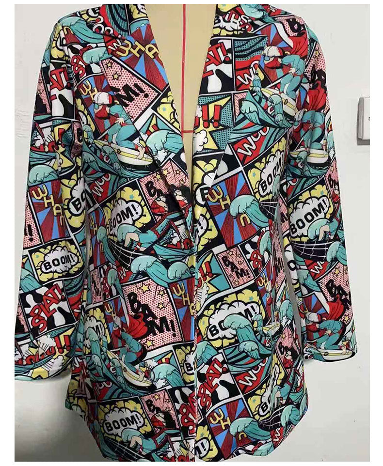 Women Non Positioning Printed Casual Printed Small Blazer Women Clothing
