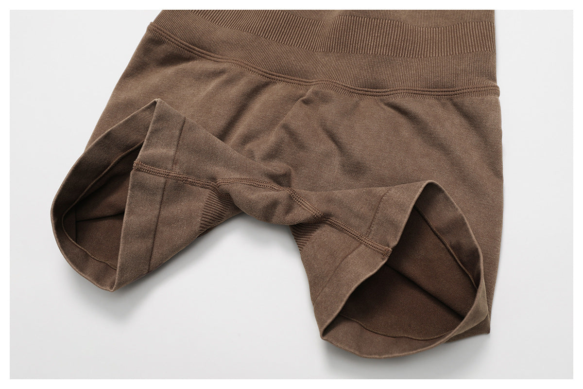 Seamless Stone Washed Yoga Shorts High Waist Hip Lift Shorts Skinny Running Sports Fitness Yoga Pants Women