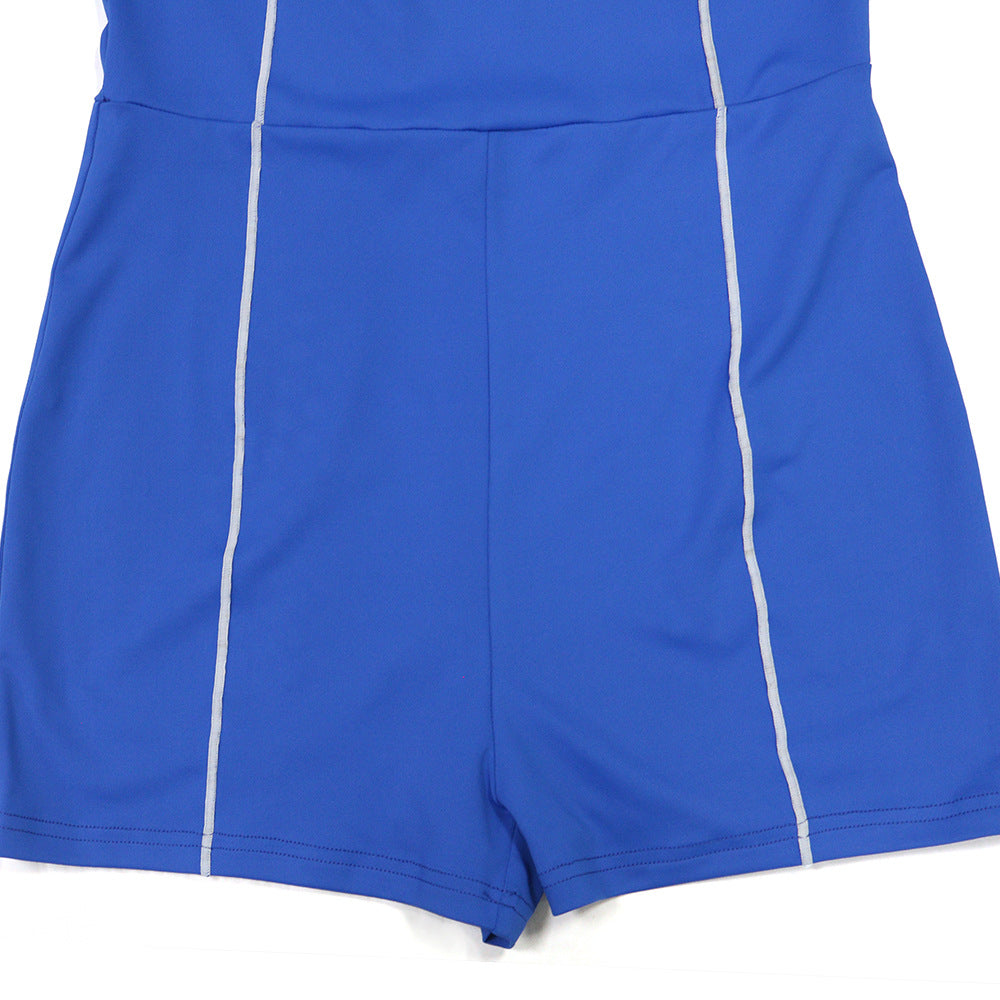 Summer Women Clothes Sexy Solid Color Tight Strap Jumpsuit