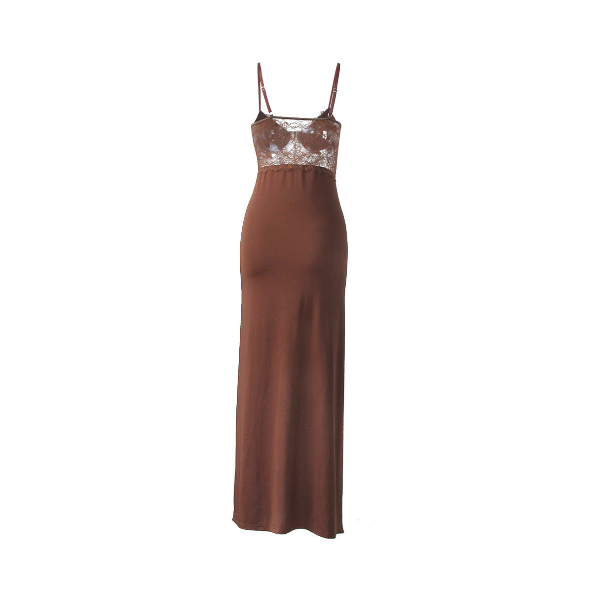 Low Cut Sexy Stitching High Waist Bottoming Dress Split Strap Dress Women
